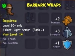 barbaric wrap boots-stats