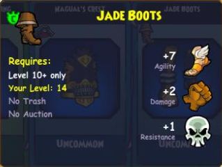 jade boots stats