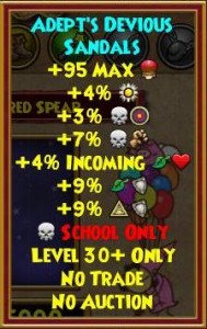 Aquila Crafted level 30 Adept's Devious Sandals