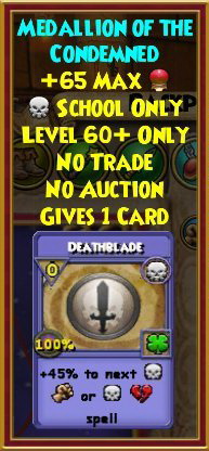 Medallion of Condemned death amulet l60