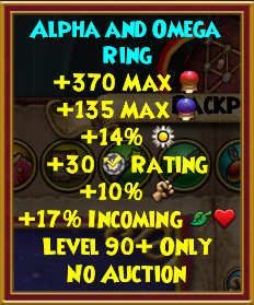 Wizard101 alpha and online omega ring