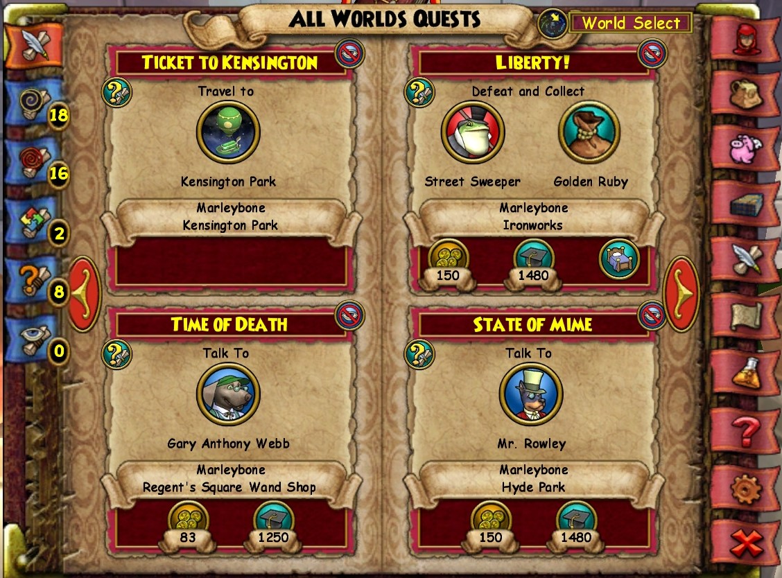 A screenshot of the new Quest Journal